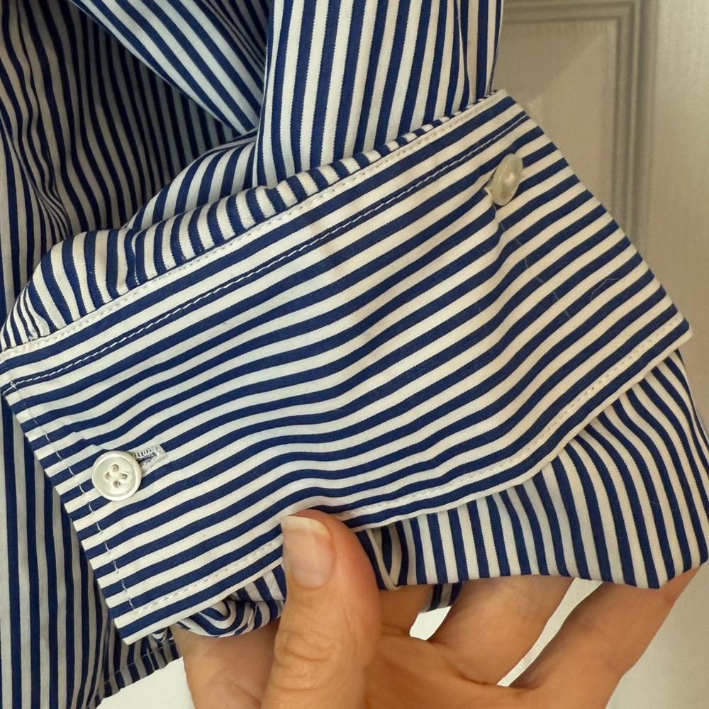 Madewell Navy and White Pinstripe Shirt - Picture 7 of 9